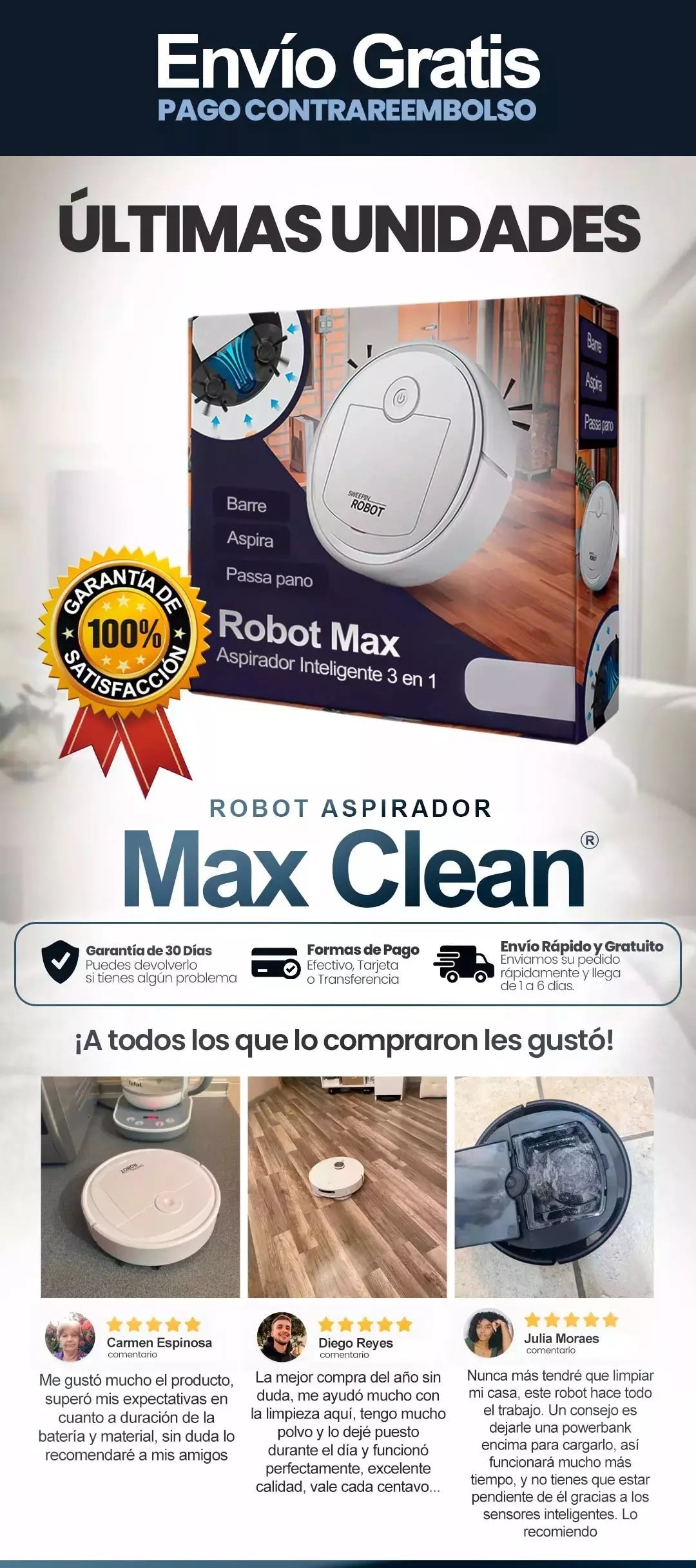 Robot de Limpieza 3 en 1 MaxClean® – ¡COMPRA 1 Y LLÉVATE 2 SOLO HOY! 🔥 - Banner 3